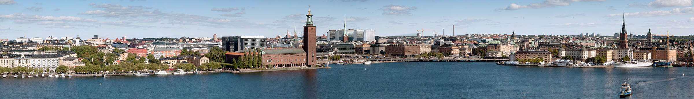 Stockholm City Hall and the Old Town seen across the water